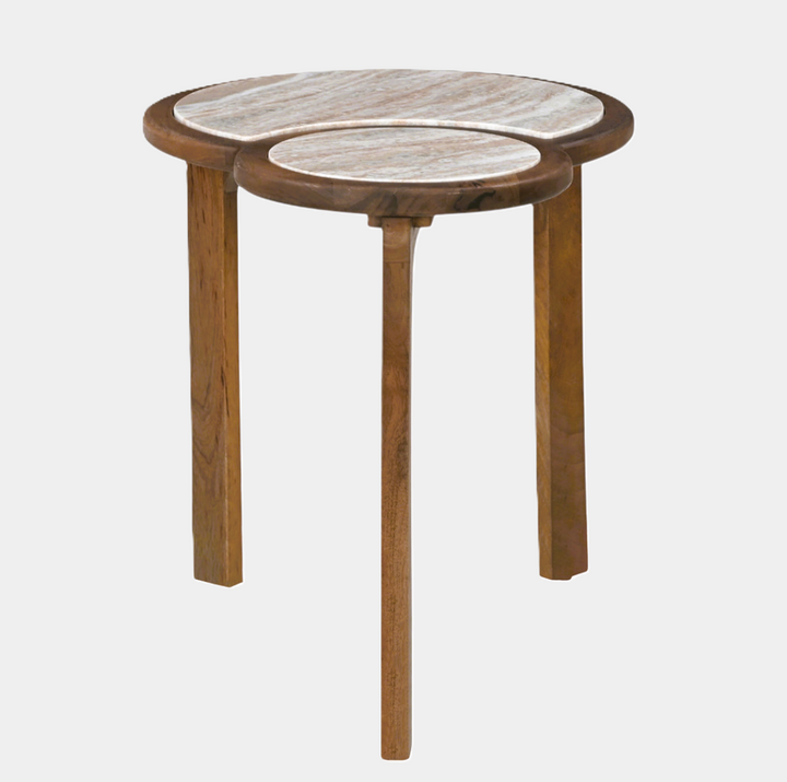 Tenney Wood & Marble Accent Table - 13 Hub Lane   |  