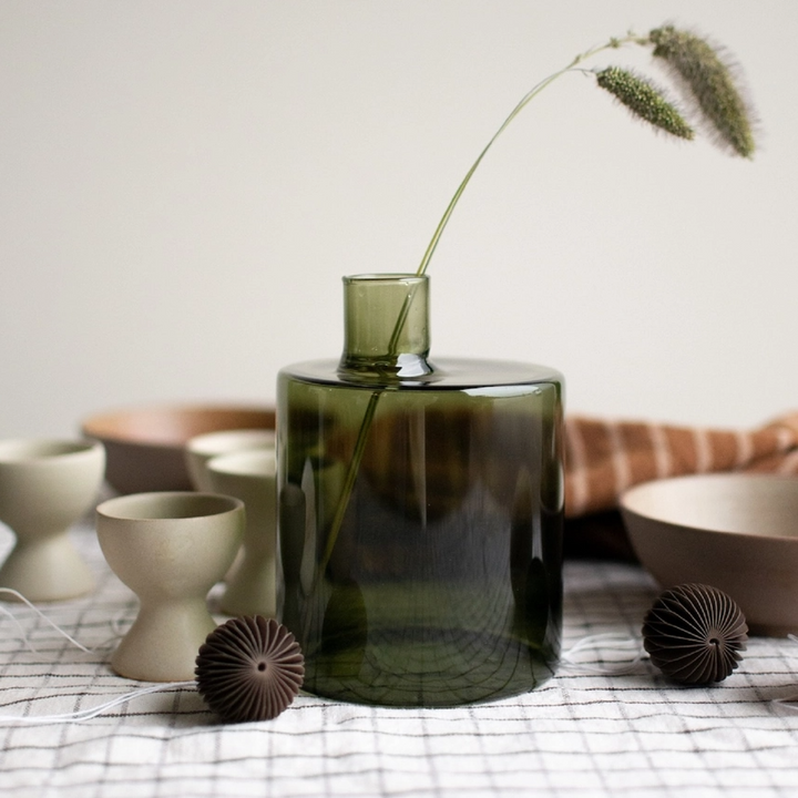 Pipe Vase, Green - 13 Hub Lane   |  Glass Vases