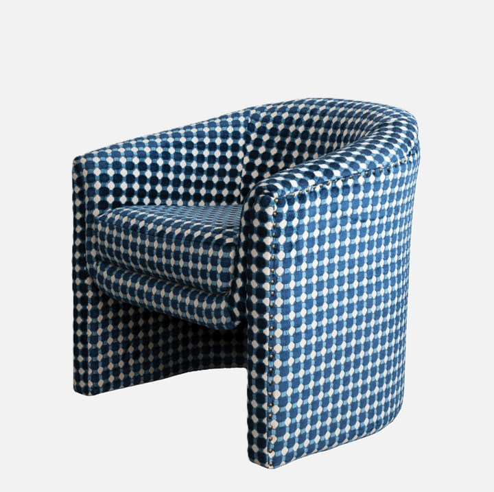 Dotted Burnout Velvet Chair w/ Nailheads