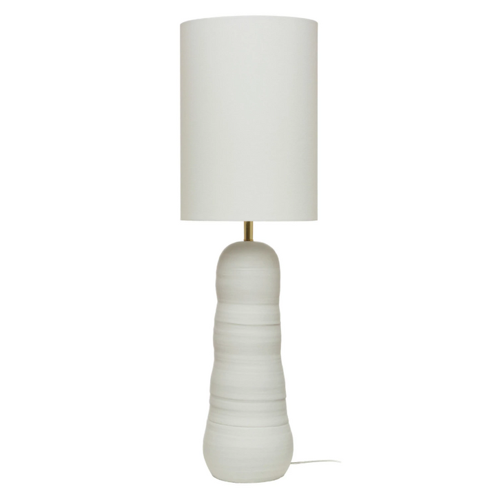 Matte White Stoneware Floor/Table Lamp - 13 Hub Lane   |  