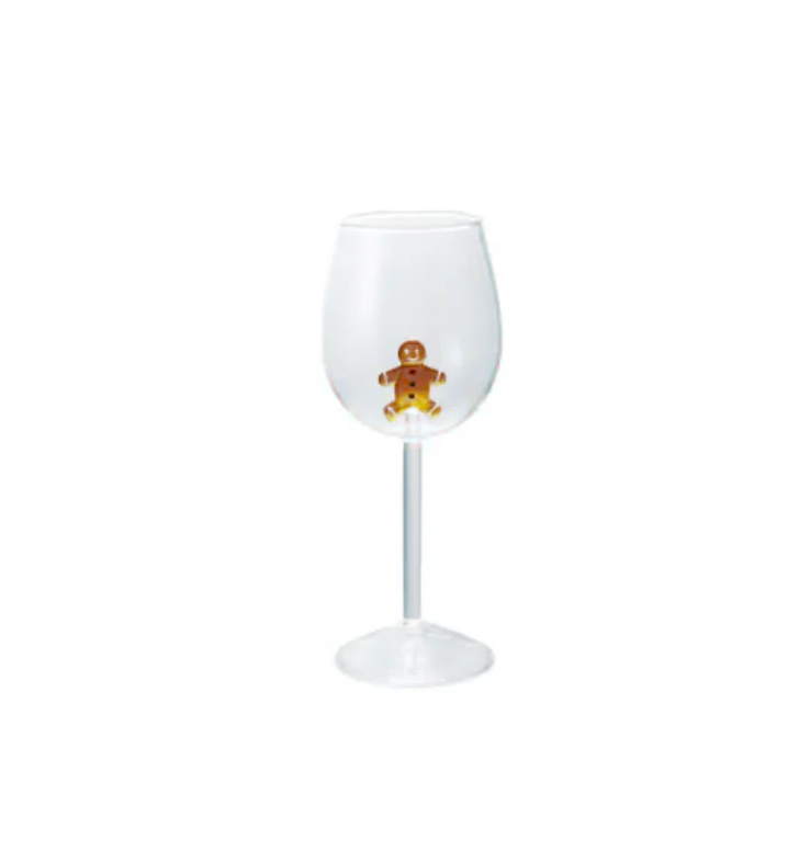 16oz. Holiday Figure Stemmed Wine Glass - 13 Hub Lane   |  Wine Glasses