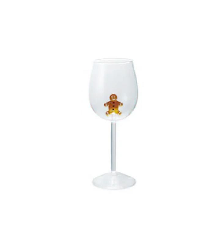 16oz. Holiday Figure Stemmed Wine Glass - 13 Hub Lane   |  Wine Glasses