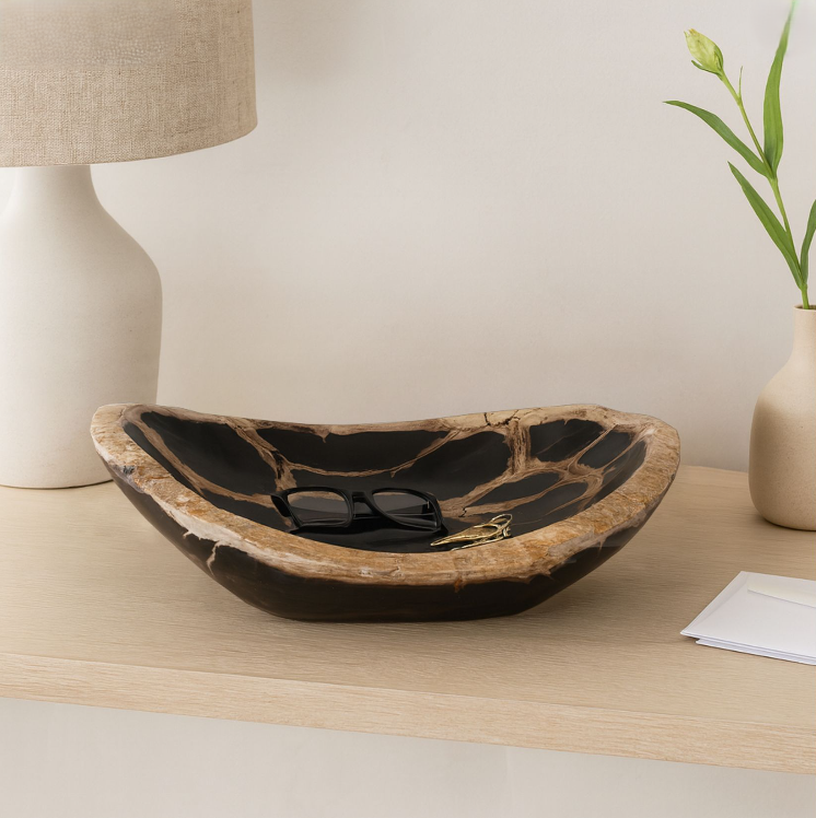 Petrified Wood Oval Bowl