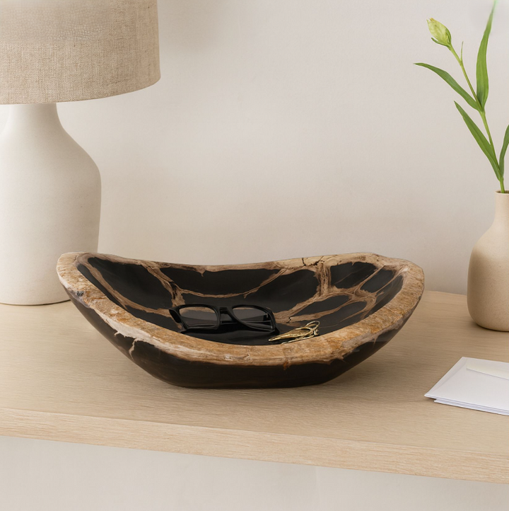 Petrified Wood Oval Bowl