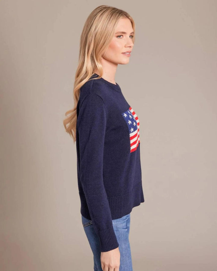Cotton Cashmere Vintage Flag Intarsia Sweater