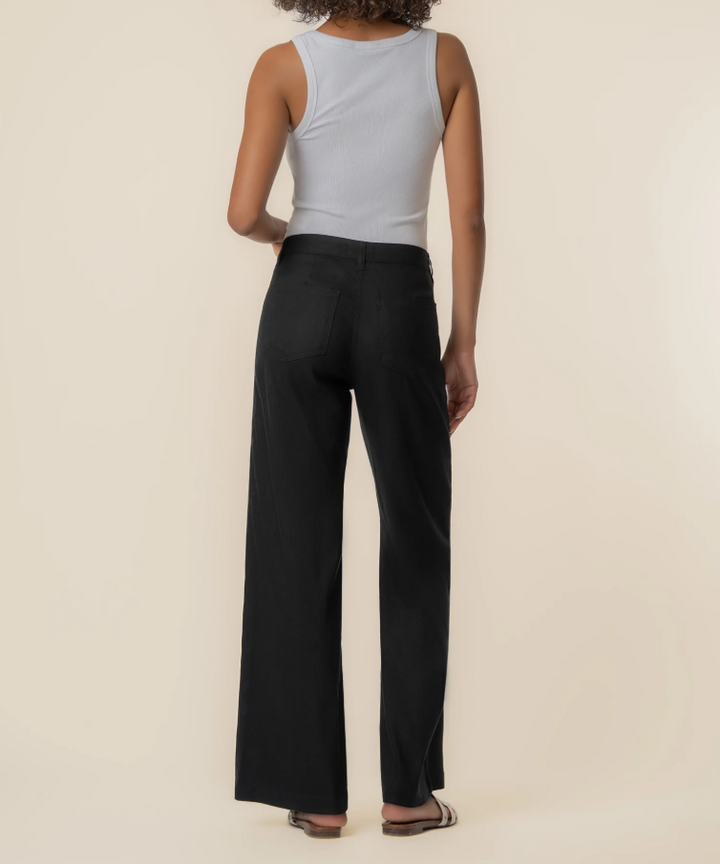 Kut From the Kloth Meg Linen High Rise Wide Leg, Black
