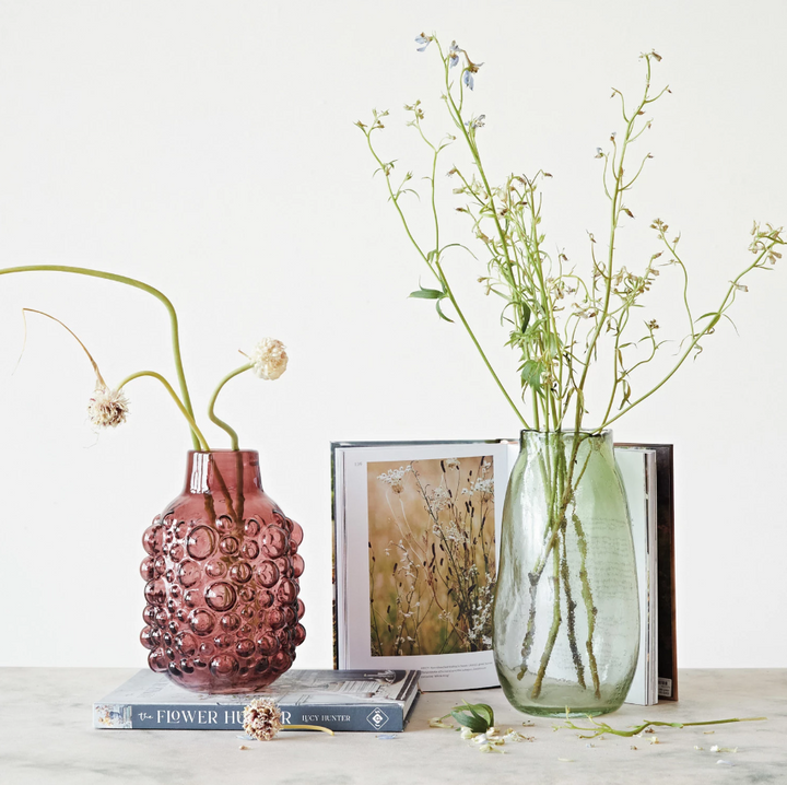 Glass Vase w/ Raised Dots