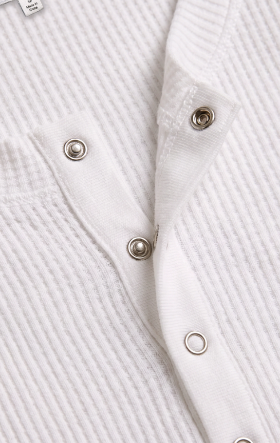 Albany Waffle Snap Front Top, White