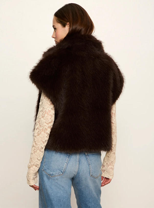 Silky Fur Vest, Espresso Martini