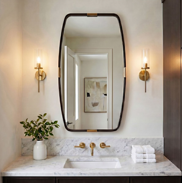 Sculptural Bronze Mirror