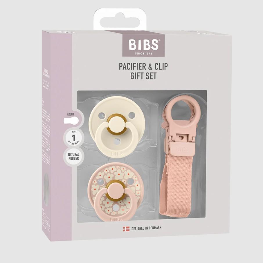 Colour Pacifier & Loop Clip Gift Set, Blush