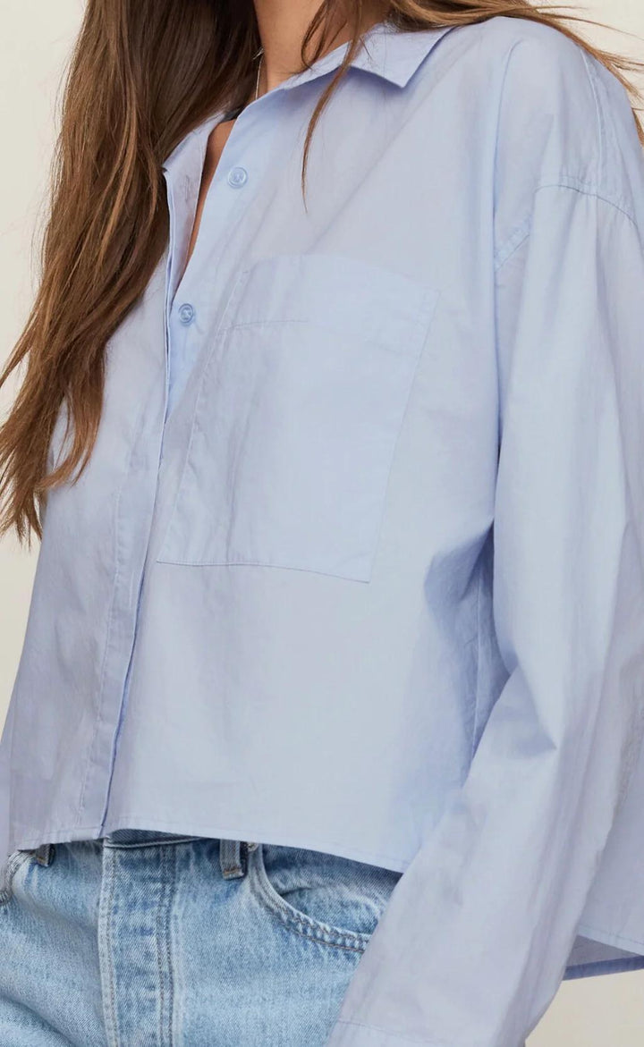 Favorite Button-Up Top, Hamptons Blue