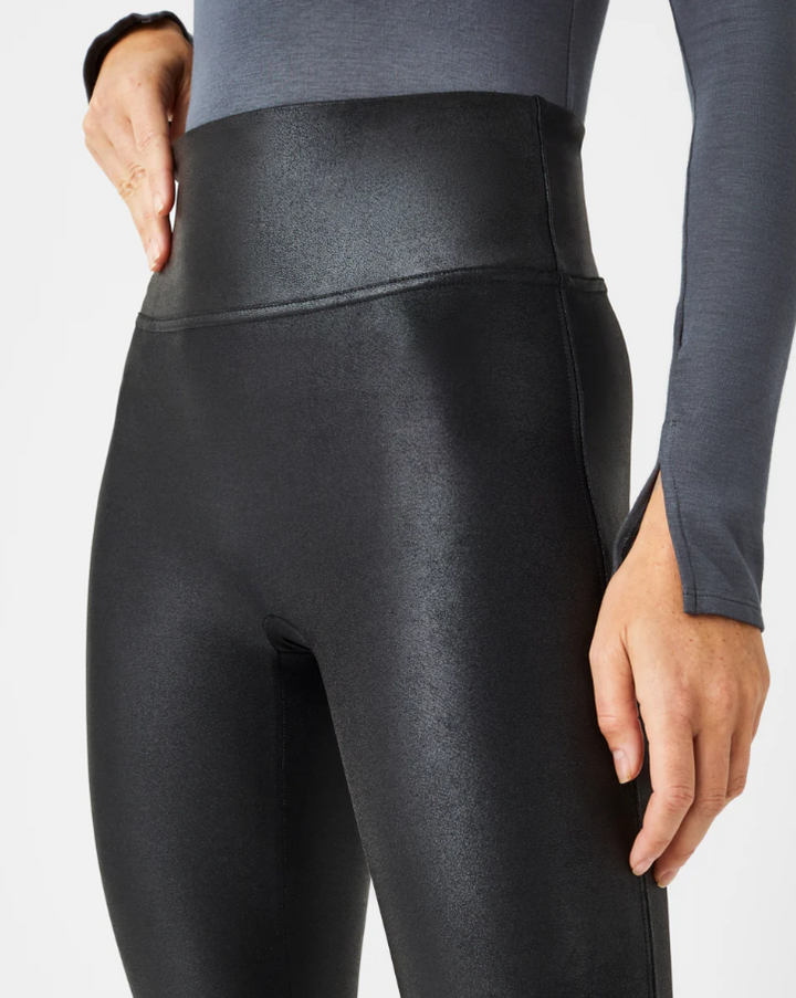 Faux Leather Leggings, Black