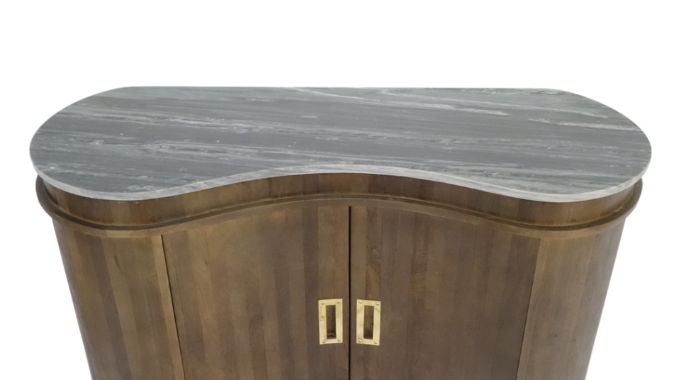 Roquet Curved Wood 2-Door Cabinet