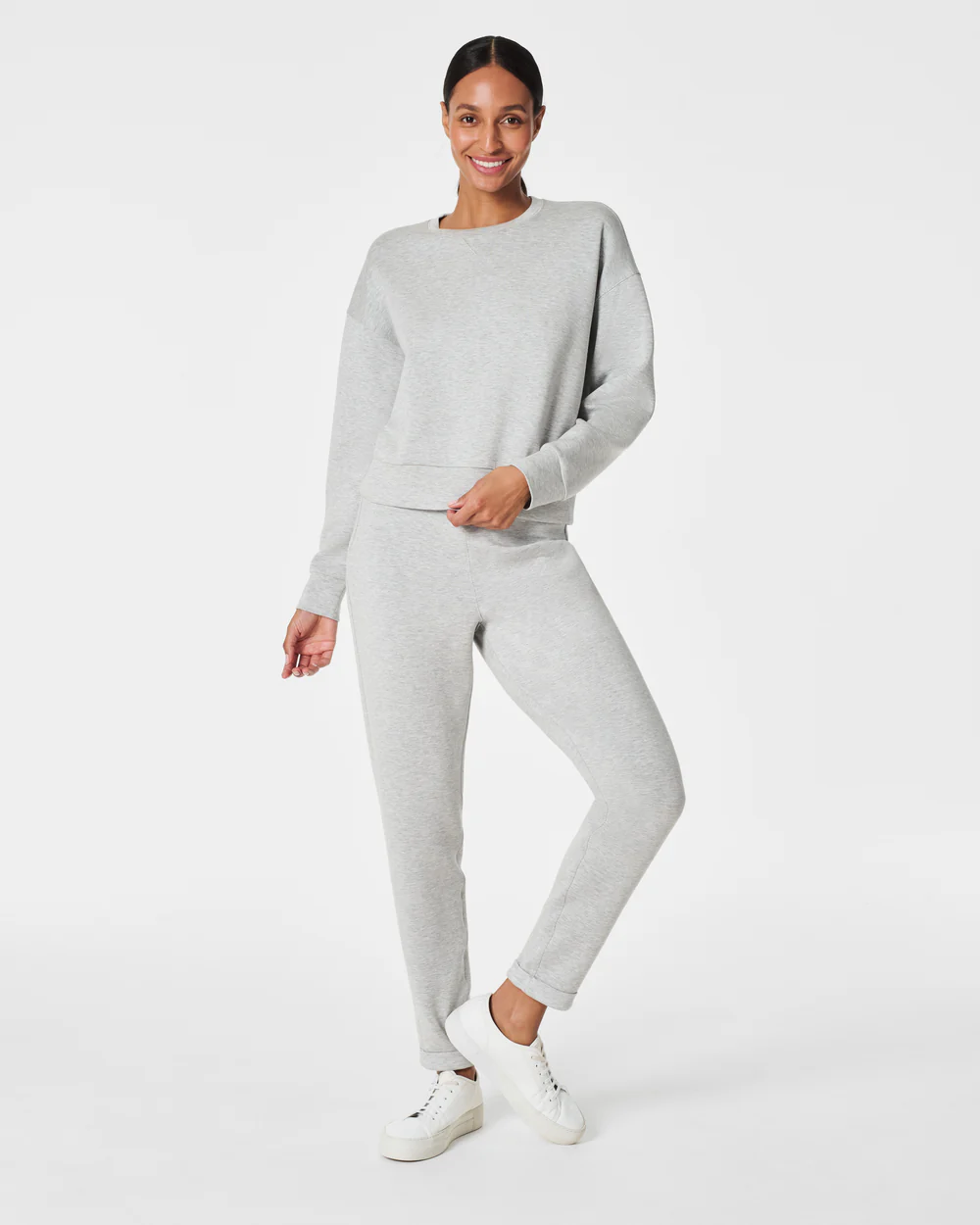 Spanx AirEssentials Crew, Light Grey Heather