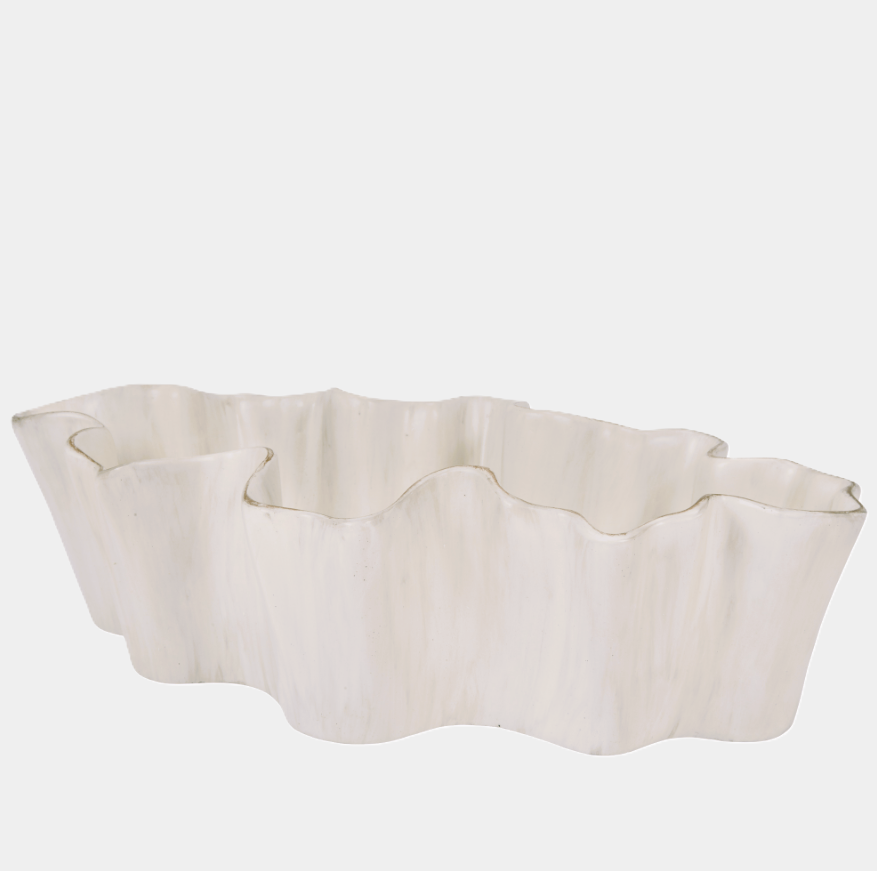 Donna Decorative Bowl, Cream Wash & Gold - 13 Hub Lane   |  