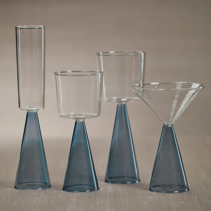 Veneto Glassware, Blue - 13 Hub Lane   |  Martini Glasses