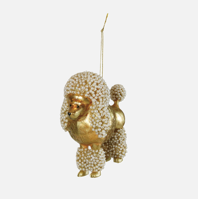 Glass Poodle w/ Faux Pearls