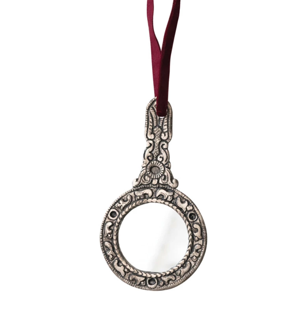 Embossed Hand Mirror Ornament - Thumbnail 2