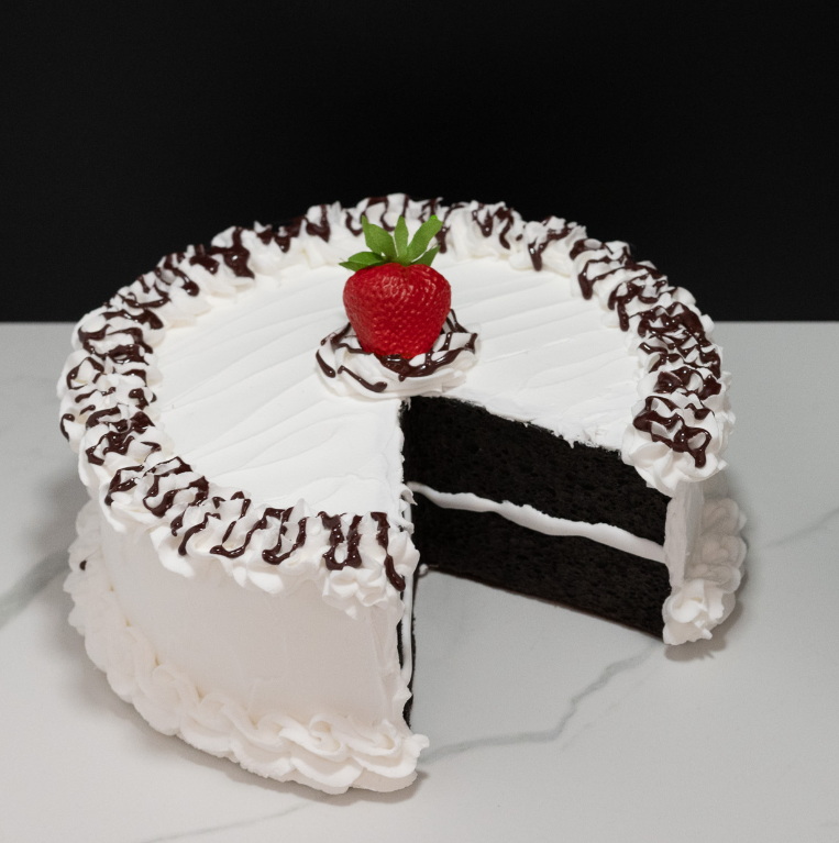 Large Vanilla Frosted Cake w/ Slice Removed - Thumbnail 2