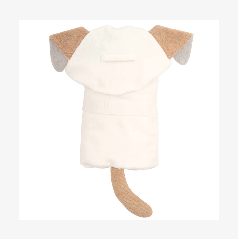 Tan Puppy Hooded Baby Bath Wrap