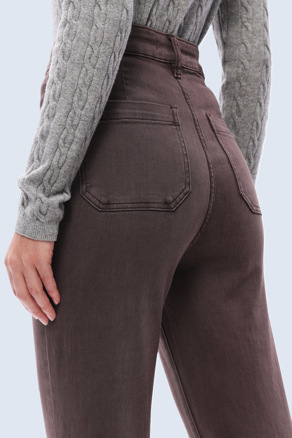 Super High Rise Bootcut Pants, Chocolate - 13 Hub Lane   |  Bootcut Pants