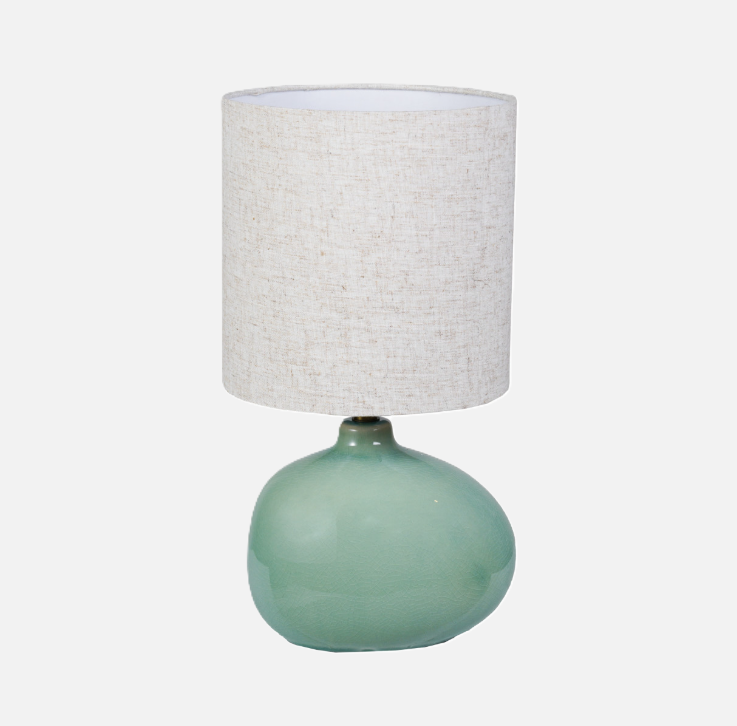 Organic Stoneware Table Lamp, Aqua - 13 Hub Lane   |  