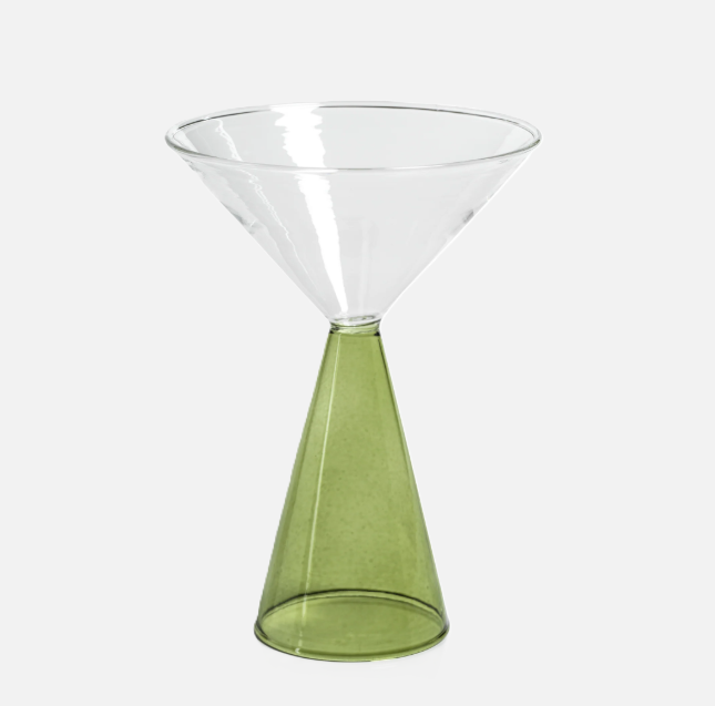 Veneto Glassware, Green - 13 Hub Lane   |  Martini Glasses