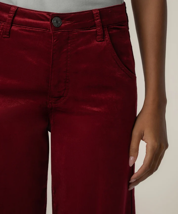 Kut From The Kloth Jean Velveteen High Rise Flare, Cranberry - 13 Hub Lane   |  