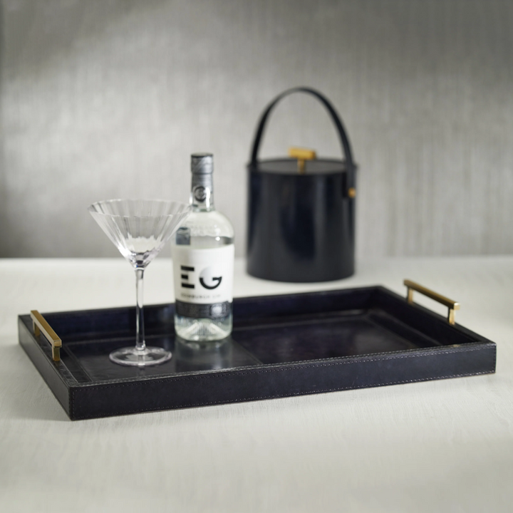 Savoy Leather Bar Tray - 13 Hub Lane   |  Leather Trays