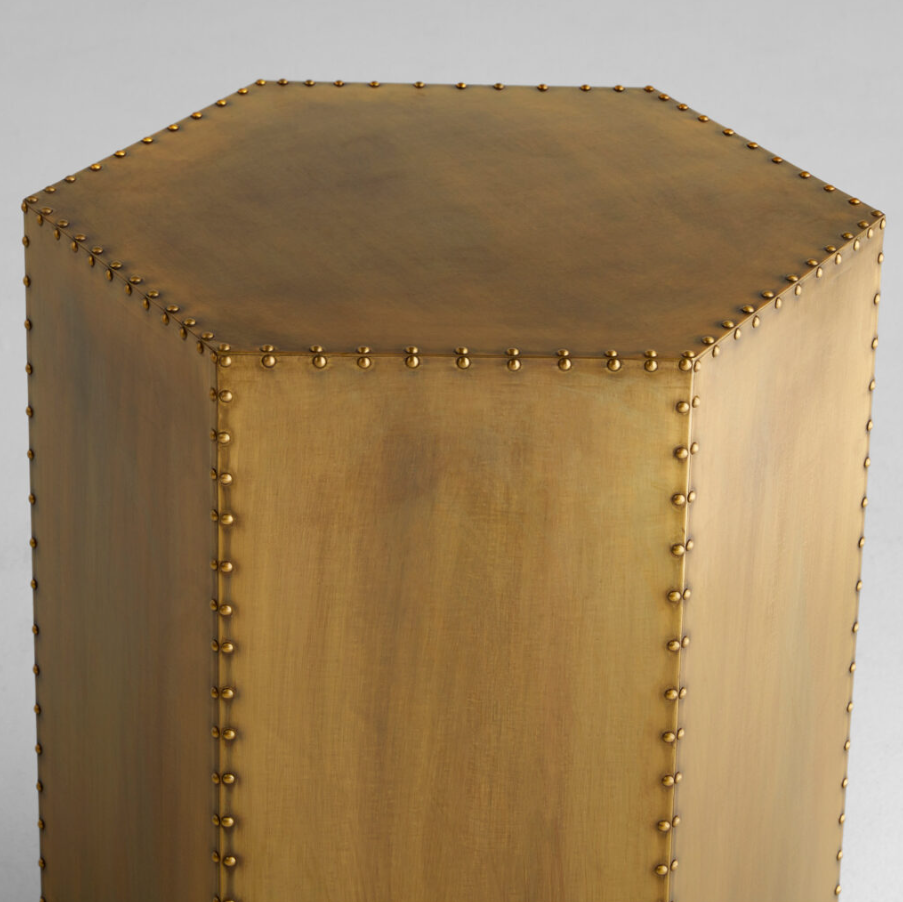 Korio Tall Bunching Table, Aged Brass