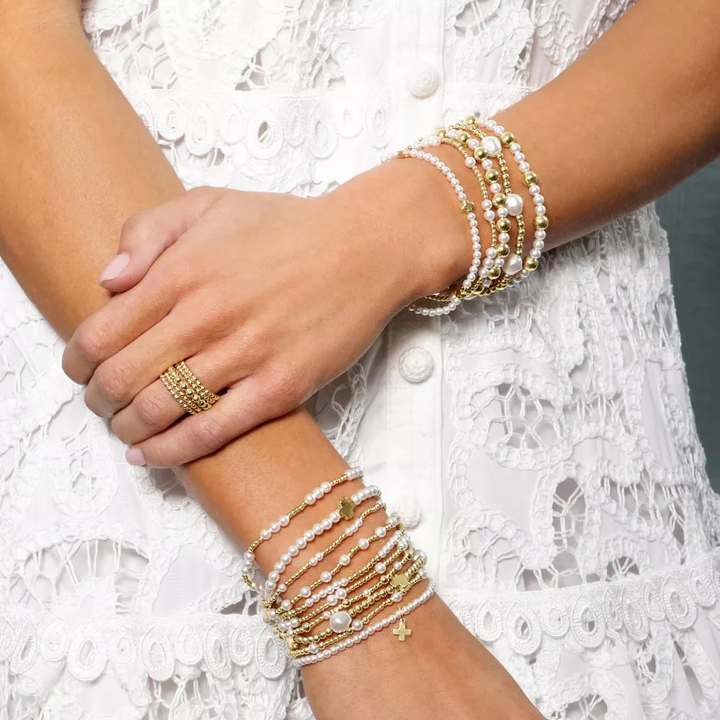 enewton classic sincerity pattern 6mm bead bracelet - pearl - 13 Hub Lane   |  Beaded Bracelets