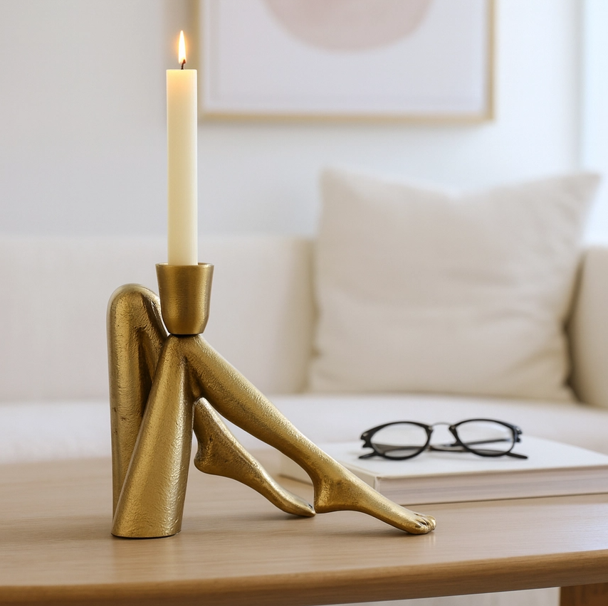 Bent Legs Taper Holder - 13 Hub Lane   |  Metal Candle Holders