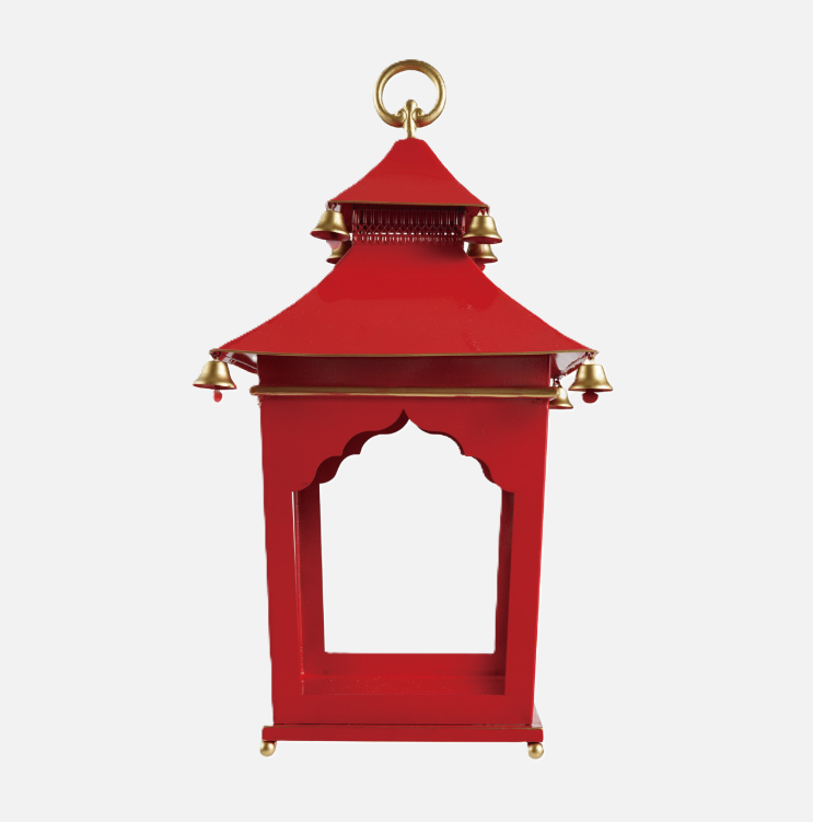 Scalloped Metal Lantern w/ Bells