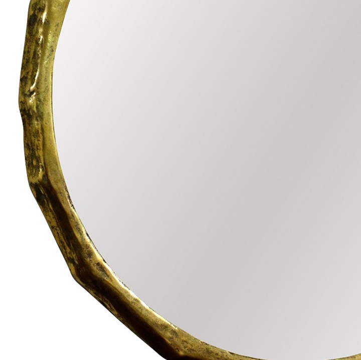Organic Cast Aluminum Mirror, Antique Brass - 13 Hub Lane   |  