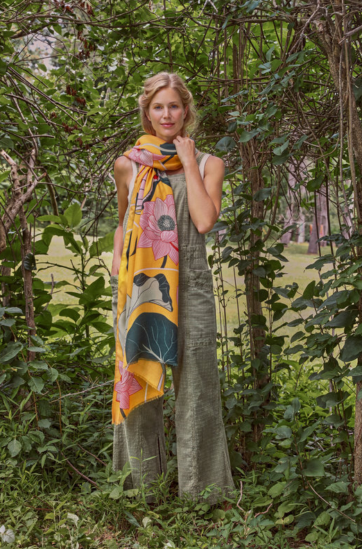 Powder Printed Crane at Sunrise Scarf