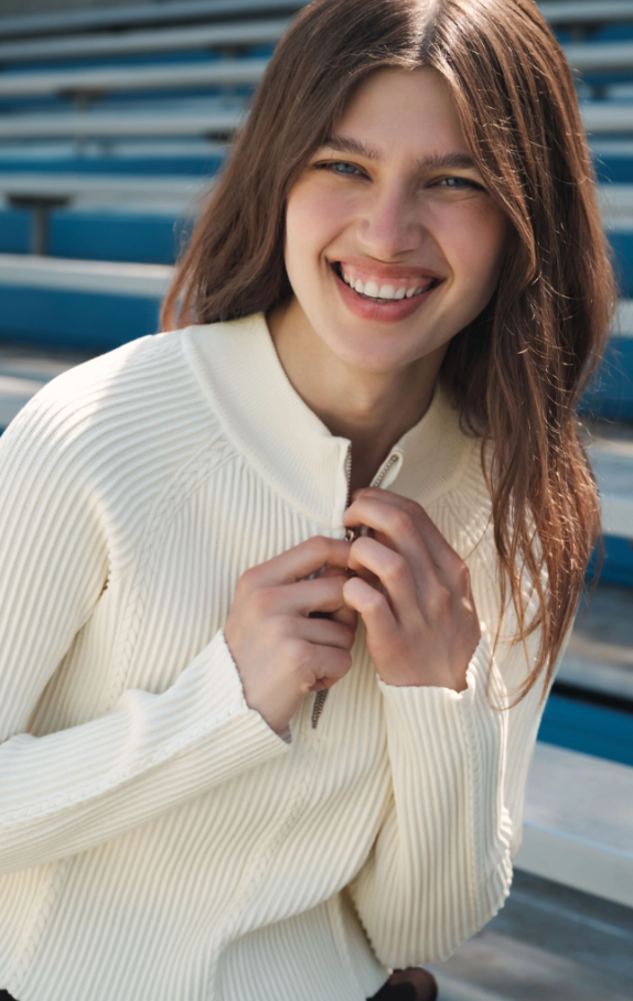 Summit Half-Zip Sweater, Sandstone