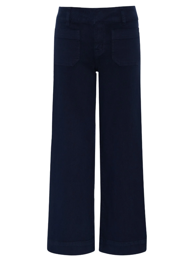 Chelsea Wide Leg Crop Jeans, Navy Blazer