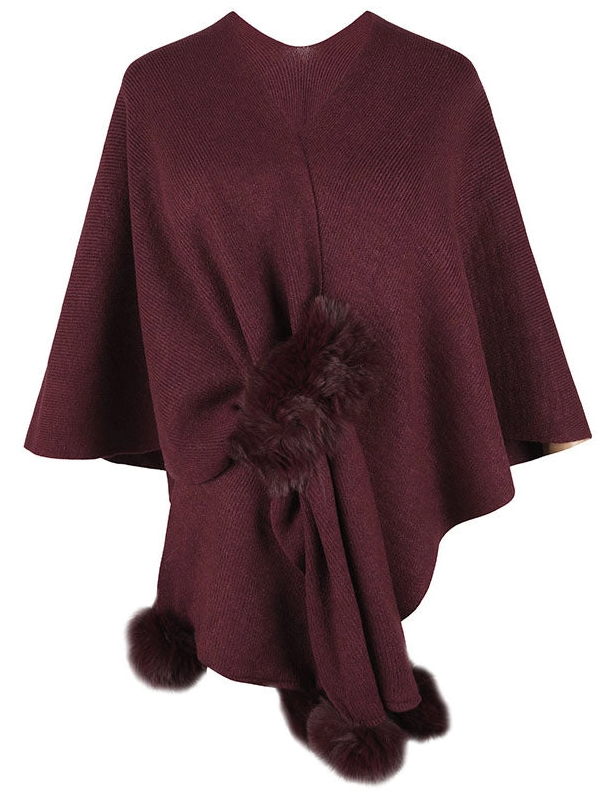 Faux Mink Knit Shawl