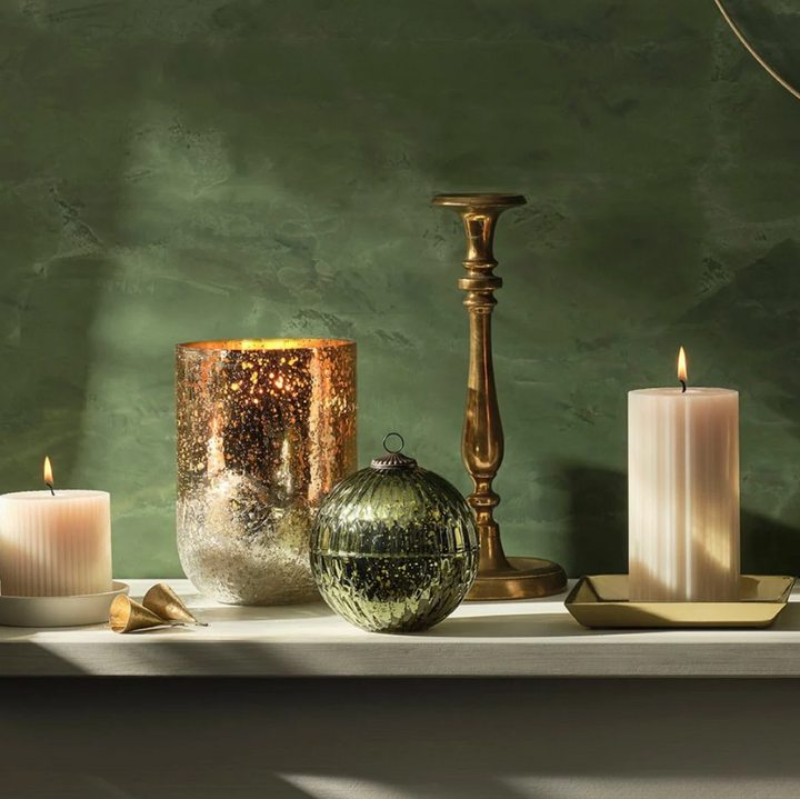 Fresh Balsam Etched Striped Glass