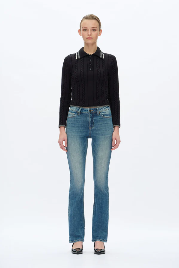 Mid Rise Bootcut Jeans, Retro Medium Blue