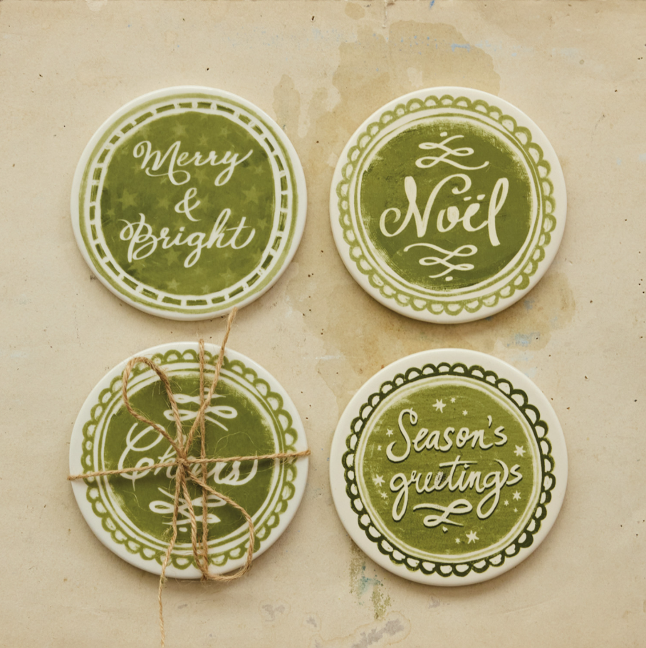 Holiday Stoneware Coasters
