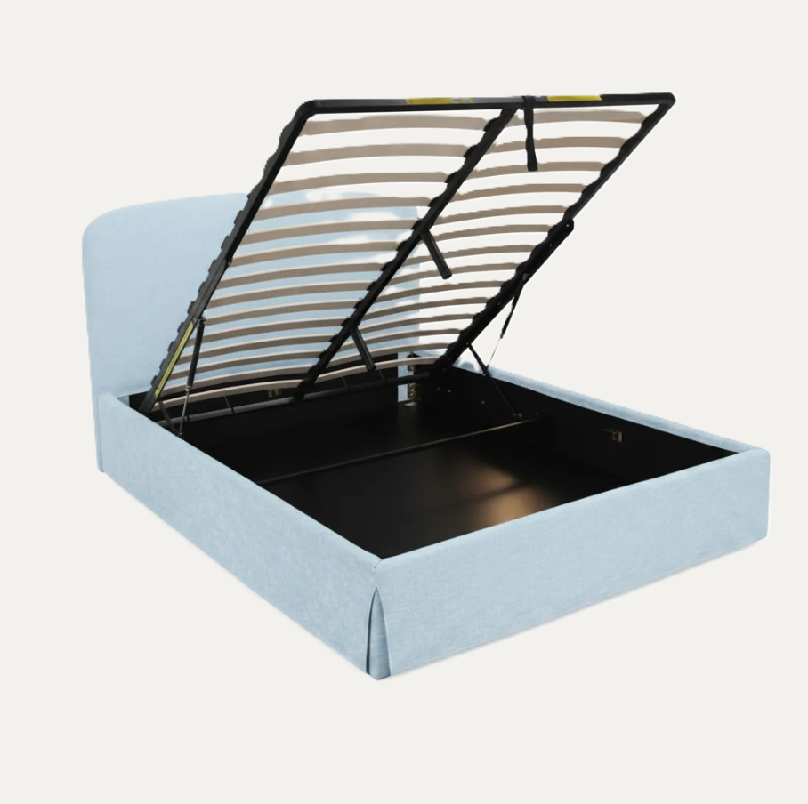 Joan Queen Storage Bed, Light Blue