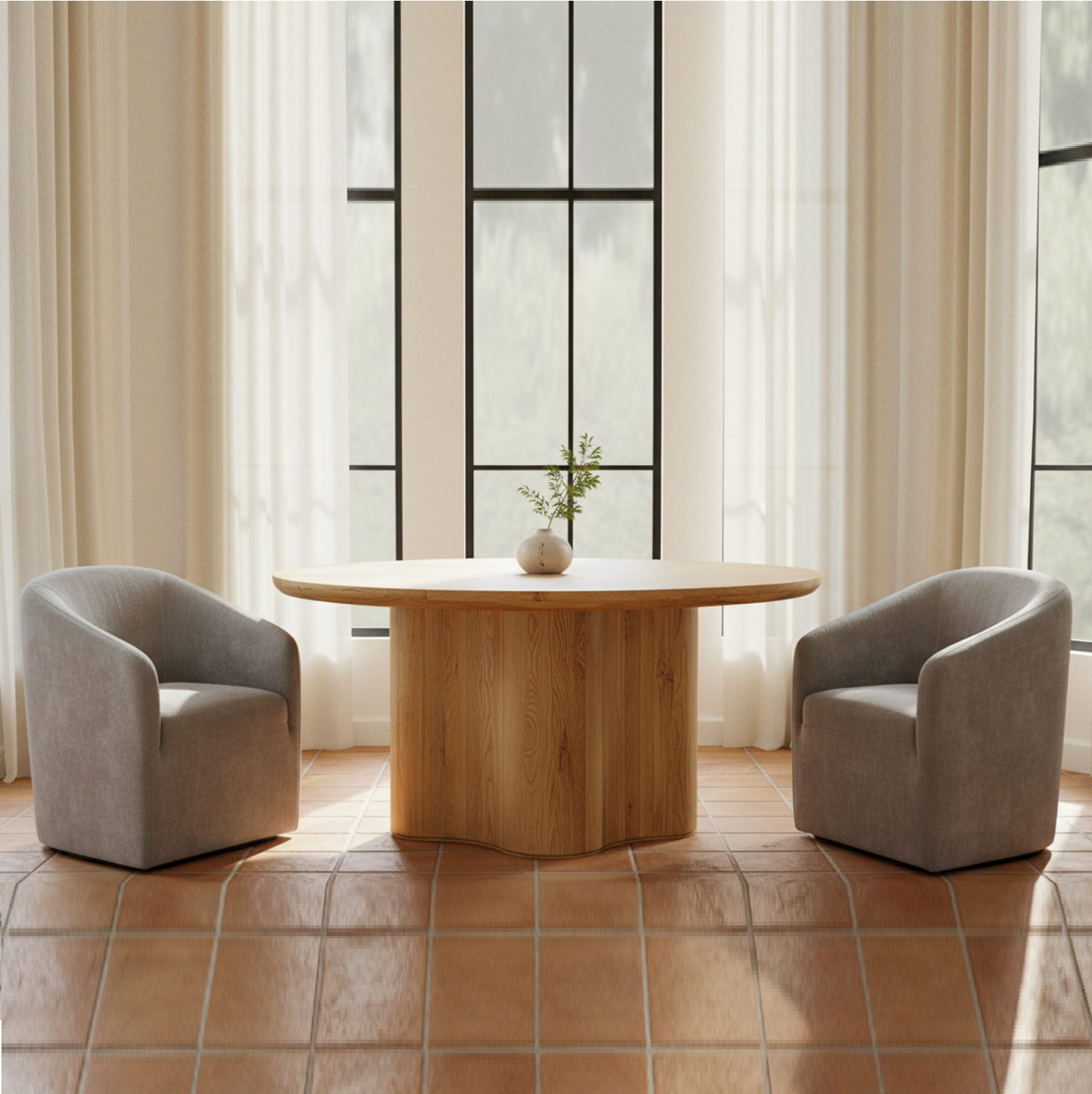 13 Hub Lane Sandy Rolling Dining Chair - Thumbnail 2