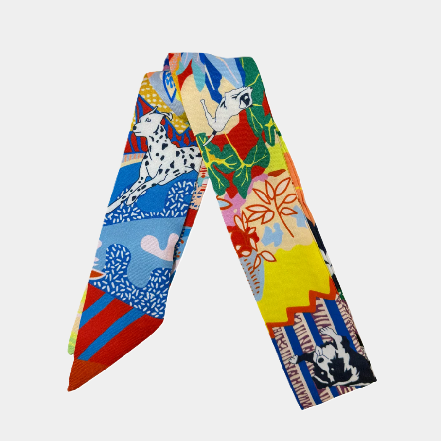 Animal Pattern Skinny Silk Scarf - 13 Hub Lane   |  