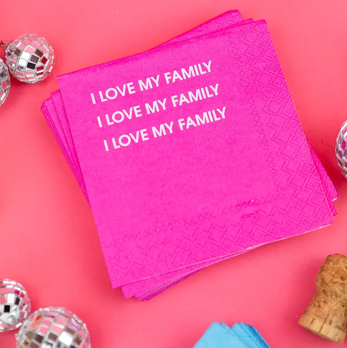 I Love My Family - Cocktail Napkins - 13 Hub Lane   |  Cocktail Napkins
