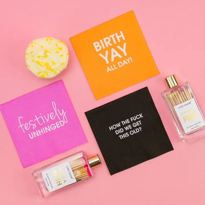 Birth Yay All Day - Cocktail Napkins - 13 Hub Lane   |  Cocktail Napkins