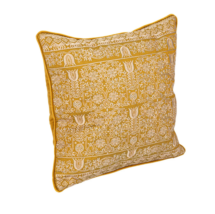 Cotton Velvet Embroidered Pillow