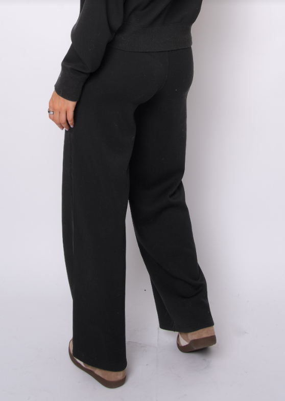 Erika Soft Knit Drawstring Pants, Black