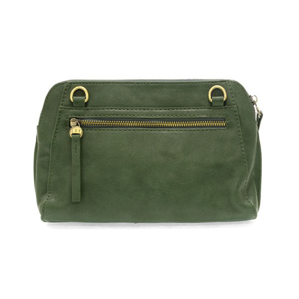 Gigi Crossbody with Woven Wristlet Strap Dark Pine Green